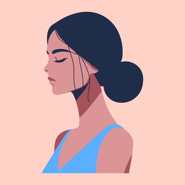 プロフィールで若い女性の肖像画