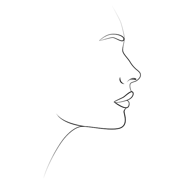 Portret Oneline gezicht De moderne kunst van minimalisme esthetische contour