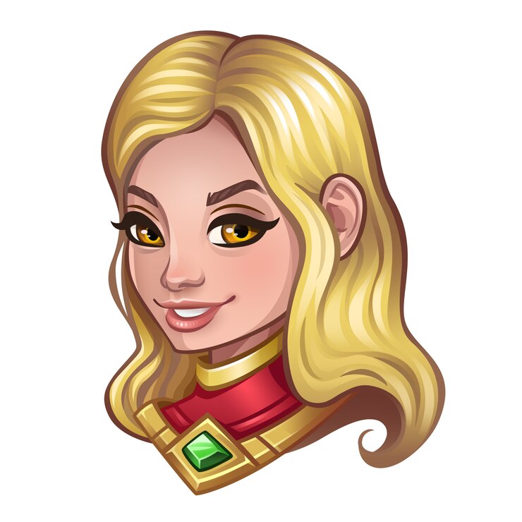 Vector portret van blond fantasiemeisje