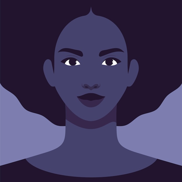 Vector portret van een afro-amerikaanse vrouw