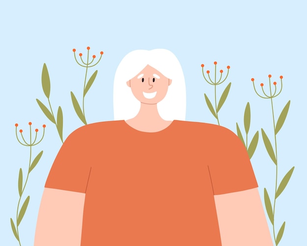 Portret van een albino-vrouw Vectorillustratie van een vrouw met albinisme International Albinism Awareness Day Albinisme Genetische zeldzame aandoening