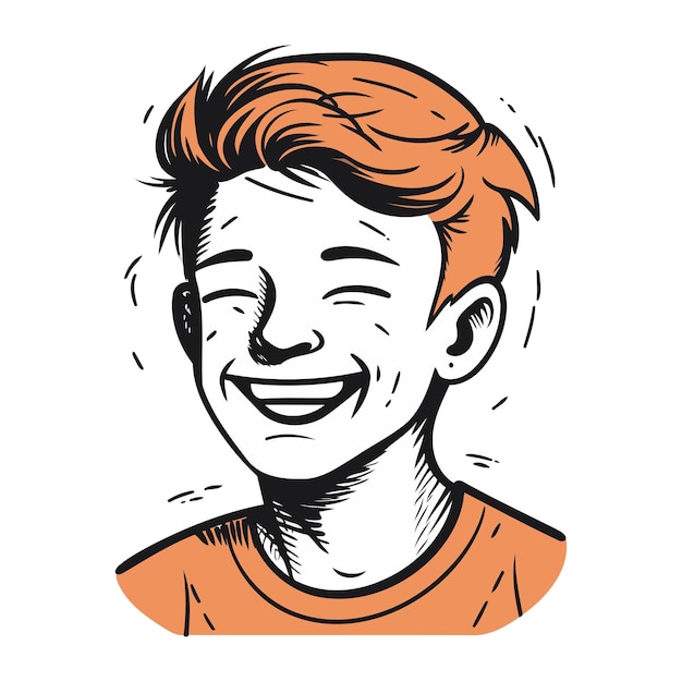 Portret van een glimlachende jonge man met rood haar Vector illustratie