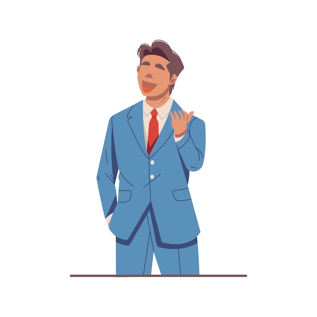 portret van een knappe zakenman gelukkige illustratie