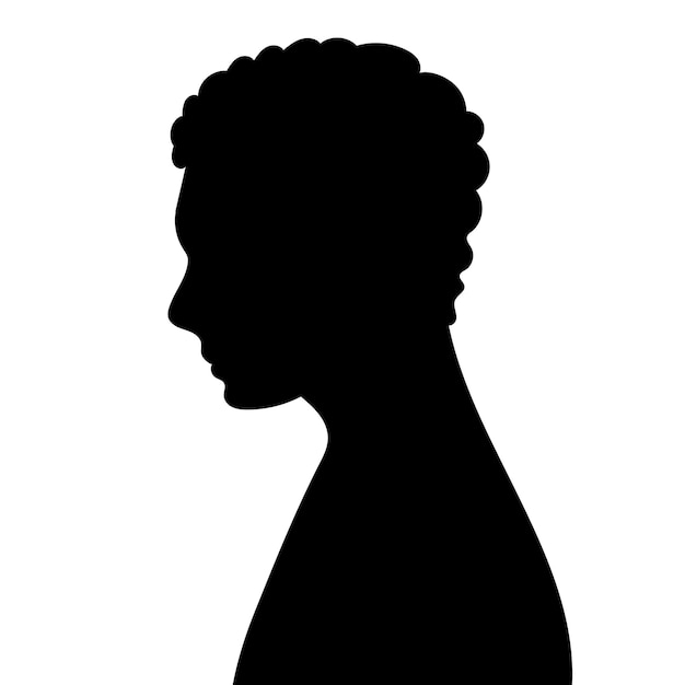 Portret van een man in profiel silhouet geïsoleerd