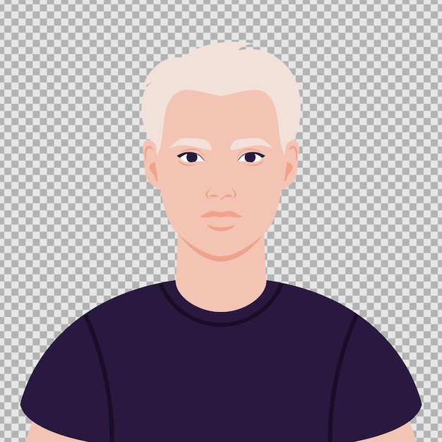 Portret van een mooie blonde jonge man in T-shirt Avatar voor sociale media Vector illustratie
