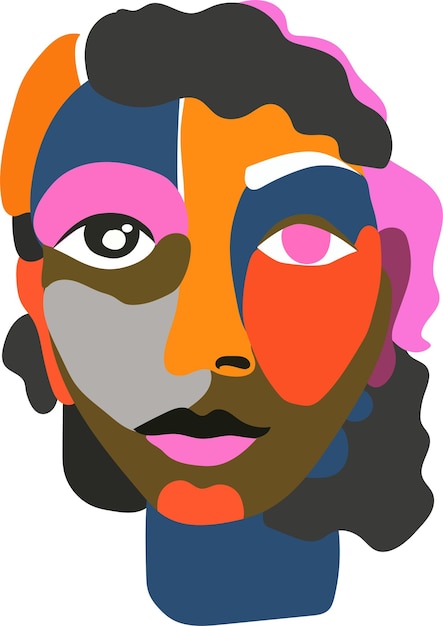 Portret van een vrouw in een abstracte moderne stijl. Vectorillustratie voor uw moderne modevormgeving