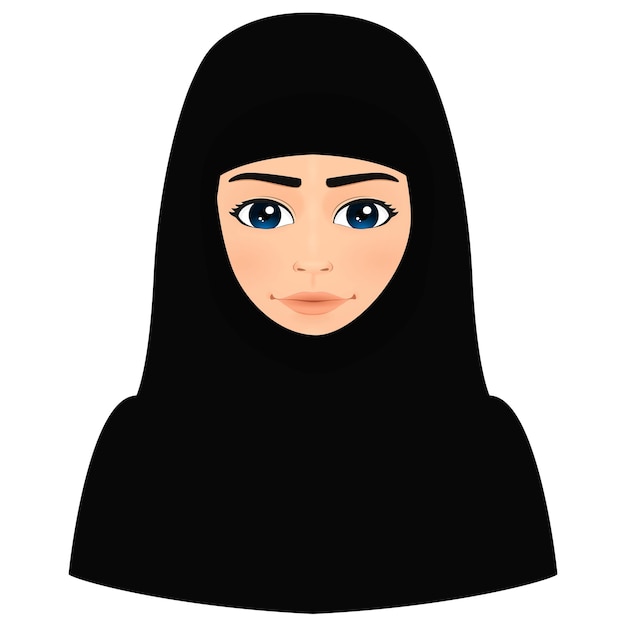 Portret van islamitische vrouw in chador van verschillende rassen