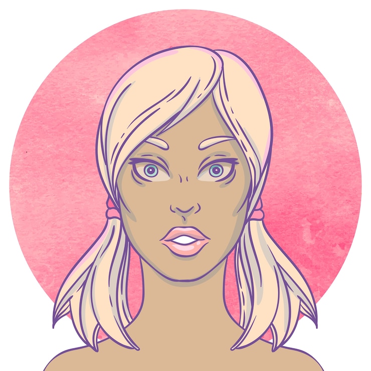 Vector portret van jong cutiemeisje