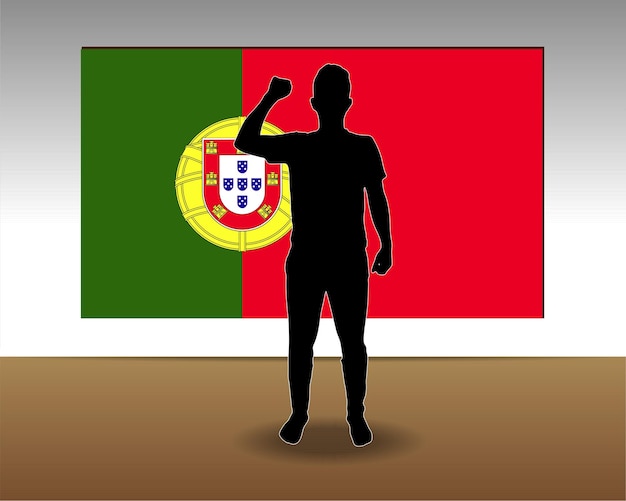 ポルトガルの国旗 紙のテクスチャー シングルピース エレメント ベクトル デザイン