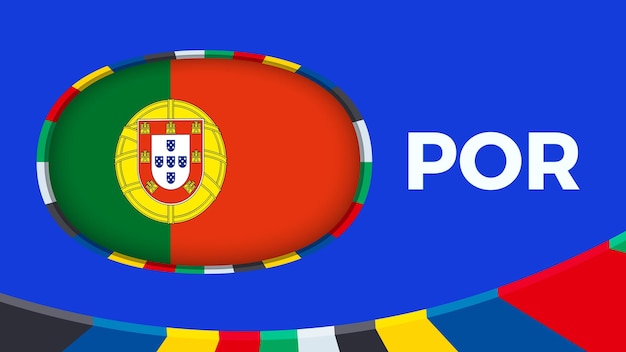 ヨーロッパのサッカー トーナメントの資格のために様式化されたポルトガルの旗
