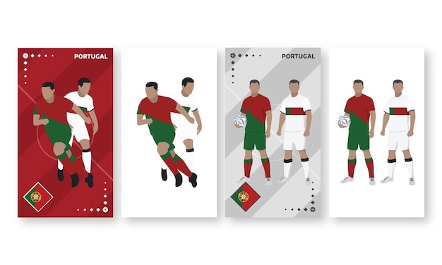 Vector portugal football team kit, home kit and away kit