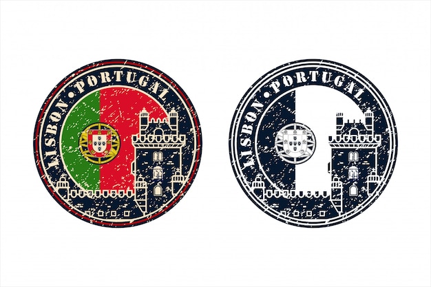 Vector portugal lisbons stamp travel  design   logo