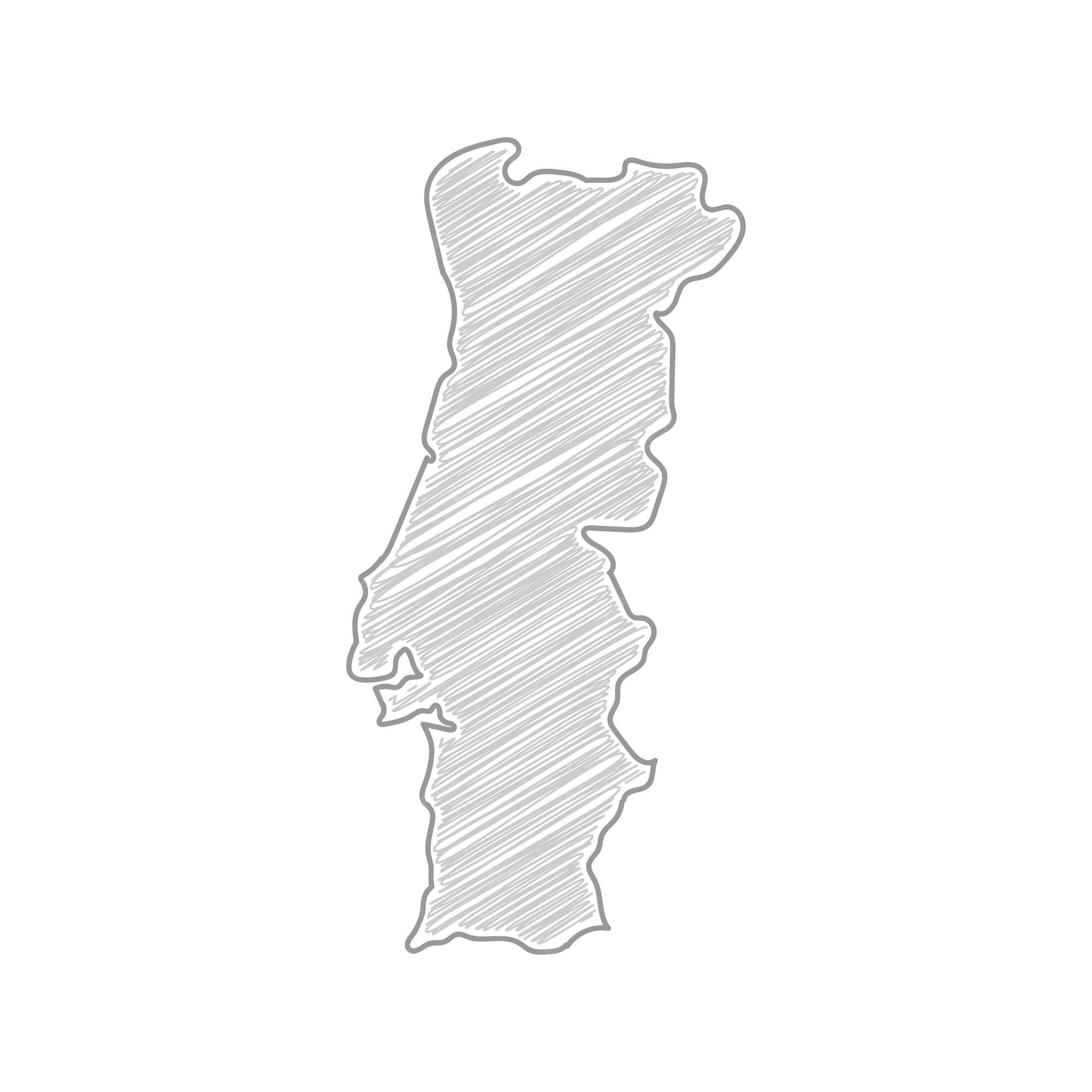 Premium Vector  Simple outline map of portugal, in sketch line style