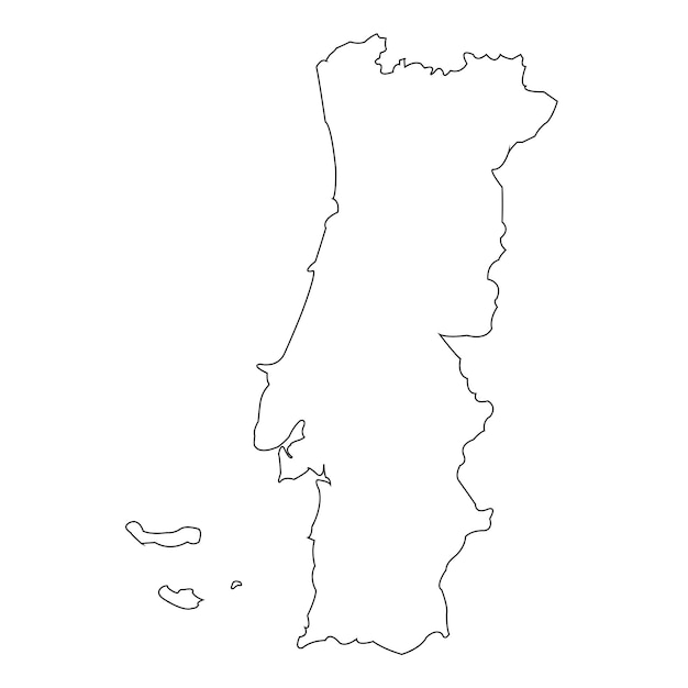 포르투갈 지도 아이콘 벡터