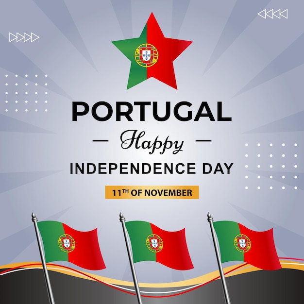 Vector portugal poster banner for independence day