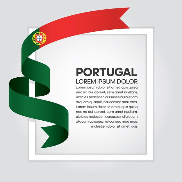 Флаг португалии ленты, векторные иллюстрации на белом фоне
