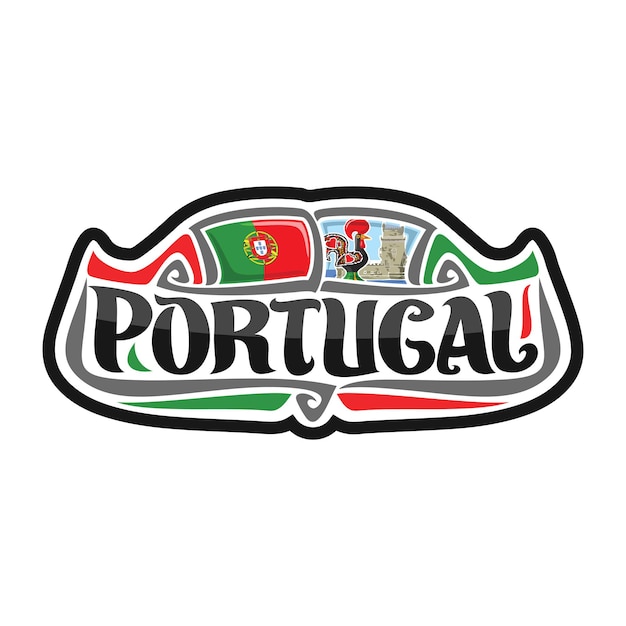 Vector portugal sticker flag logo badge travel souvenir illustration