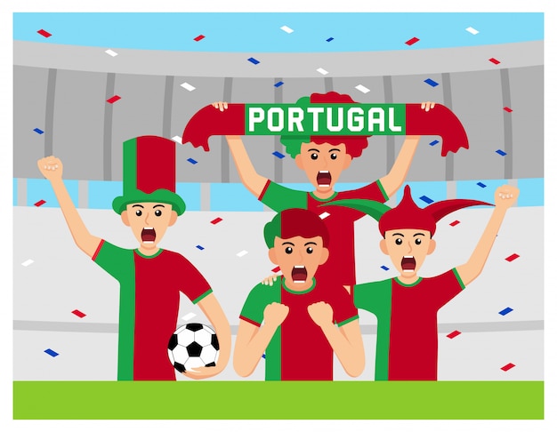 Portugal supporters in flat design