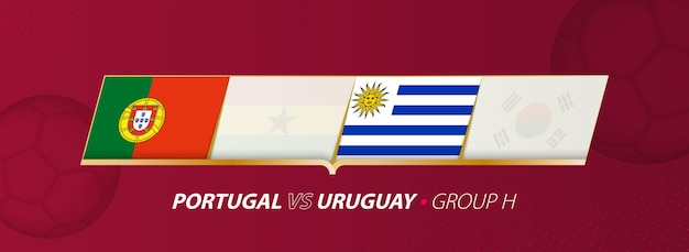 Portugal Uruguay voetbalwedstrijd illustratie in groep A