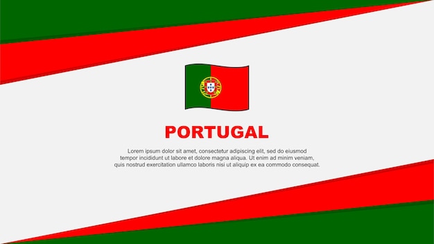 Portugal Vlag Abstracte Achtergrond Ontwerpsjabloon Portugal Onafhankelijkheidsdag Banner Cartoon Vector Illustratie Vlag Van Portugal