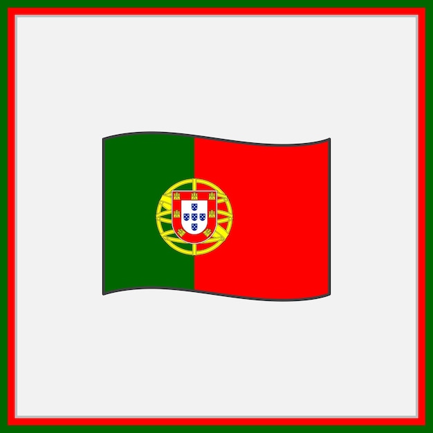 Portugal vlag cartoon vector illustratie vlag van portugal platte pictogram overzicht nationale vlag van portugal