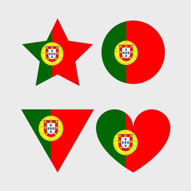 Vector portugal vlag vector iconen set van illustraties