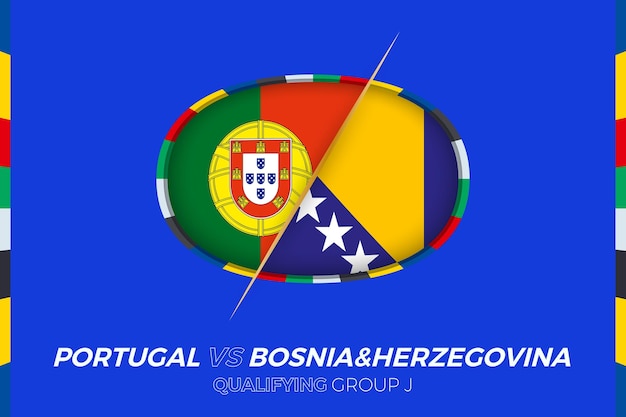 Icona portogallo vs bosnia-erzegovina per il girone di qualificazione ai tornei europei di calcio j