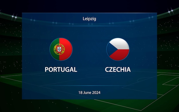 Vector portugal vs czech republic europe football tournament 2024