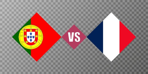 portugal vs france flag concept vector illustration