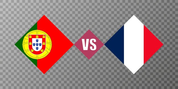 Portugal vs France flag concept Vector illustration