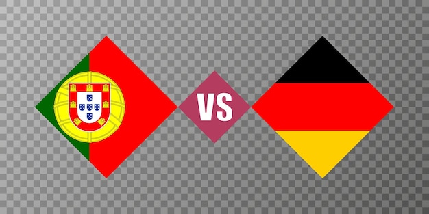 portugal vs germany flag concept vector illustration