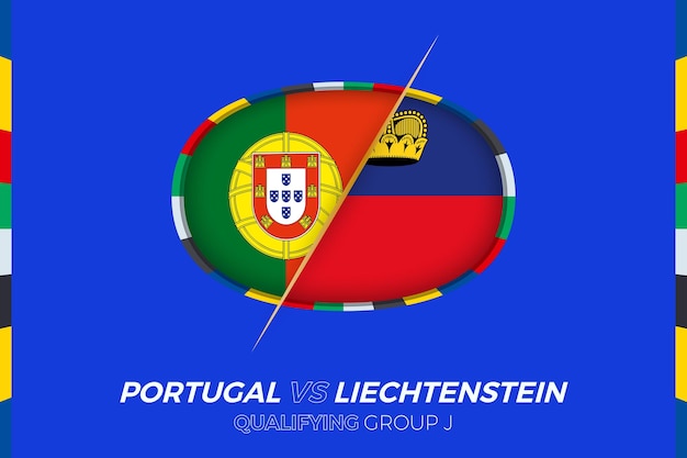 Значок португалии против лихтенштейна в квалификационной группе европейского футбольного турнира j