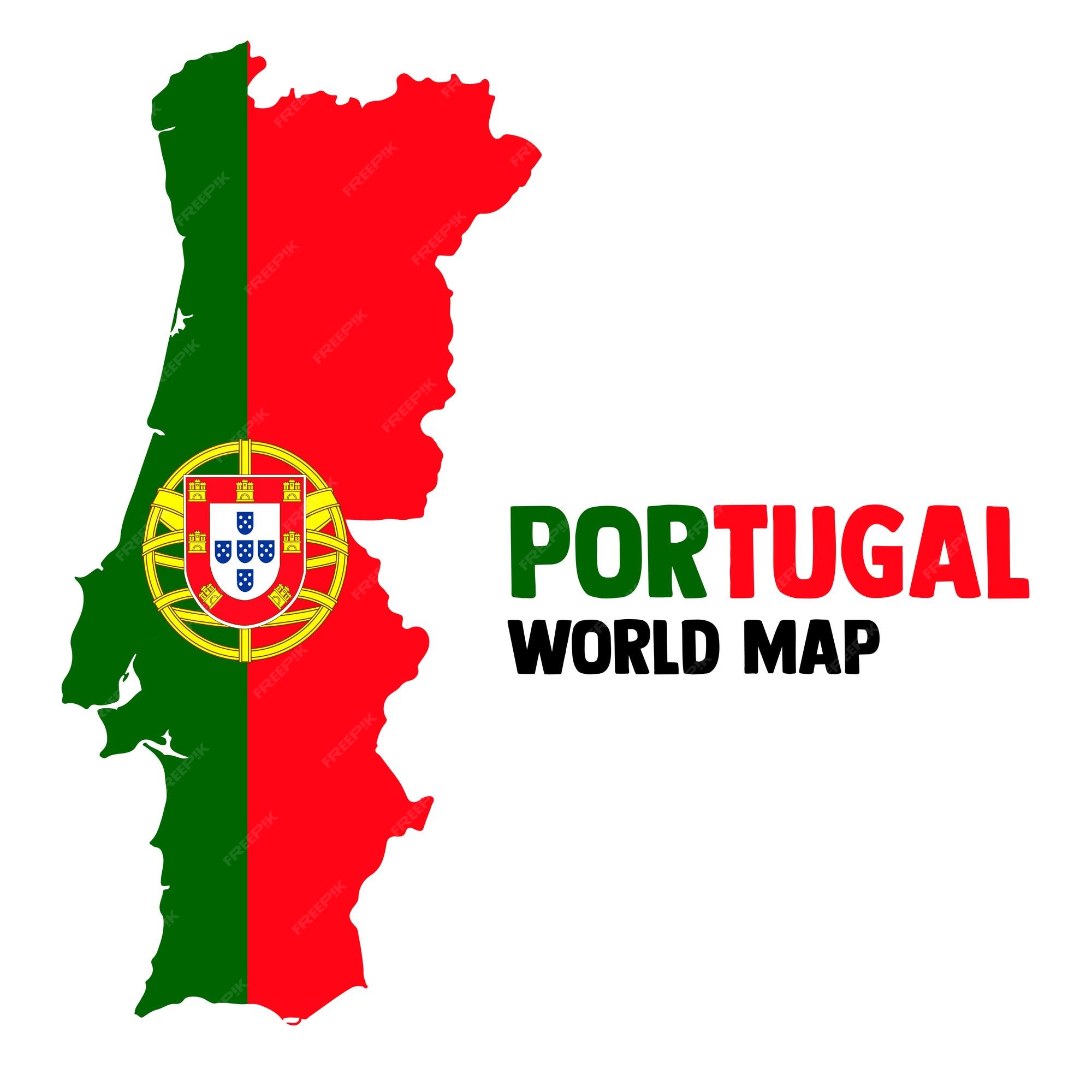 Portugal map on the world map 10199355 Vector Art at Vecteezy