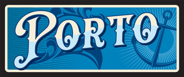 Portugees vintage toerplaatje van Porto