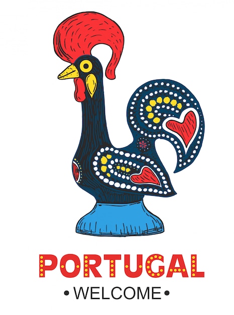 Portugese haan Barcelos. Haan symbool van Portugal.