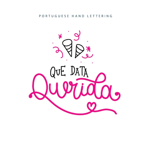 Vector portugese zin hand belettering gelukkige verjaardag