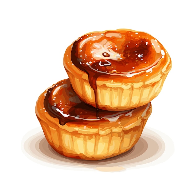 Vector portuguese custard tarts vector illustration