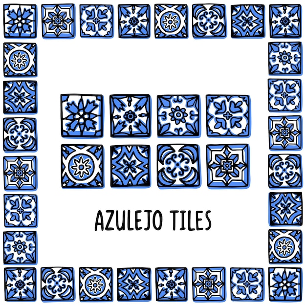 ベクトル ポルトガルのタイル azulejo