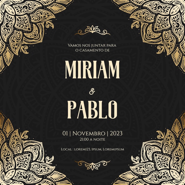 portuguese vintage wedding invitation