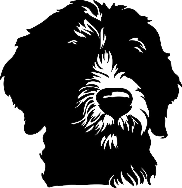 Portuguese Water Dog black silhouette with transparent background