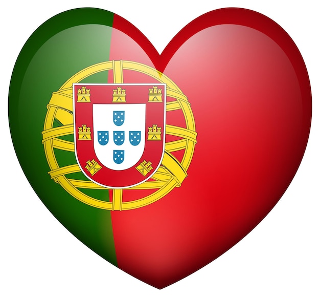 Portugul flag in heart shape