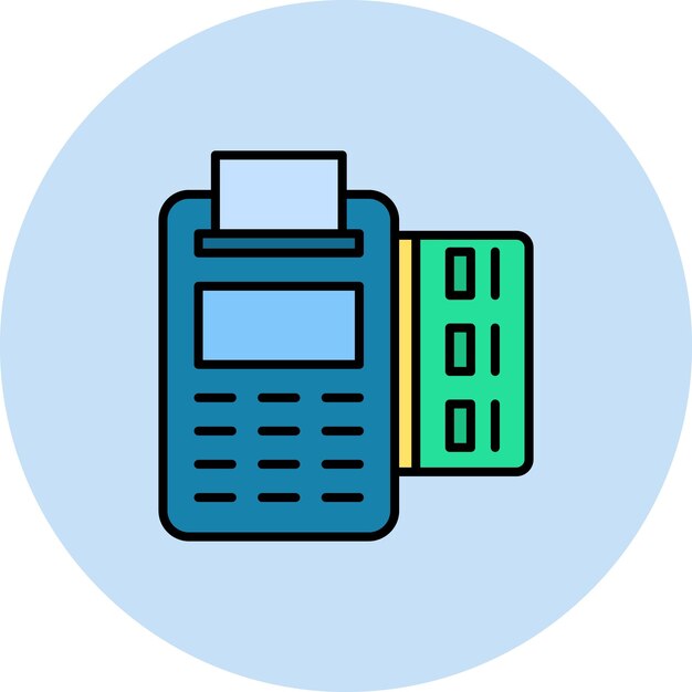 Vettore immagine vettoriale dell'icona del terminale pos può essere utilizzata per le attività commerciali