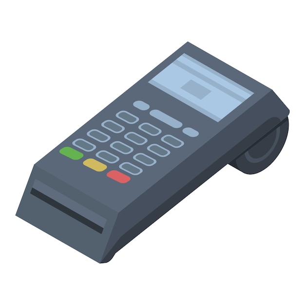 Pos terminal pictogram Isometrisch van pos terminal vector pictogram voor webdesign geïsoleerd op een witte achtergrond