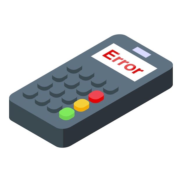 Pos terminal showing error message isometric view