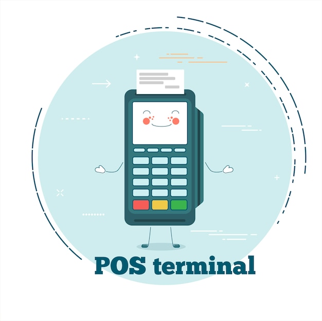 POS-terminalconcept in lijnstijl