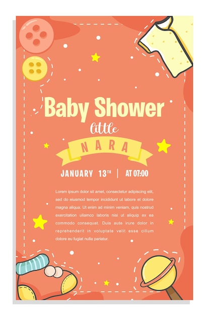 открытка litte nara оранжевый вектор