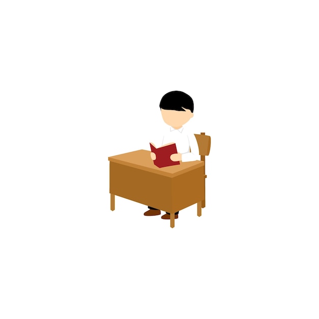 pose of a sitting man reading