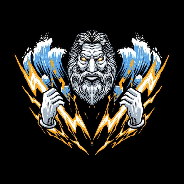 The poseidon king illustration vector