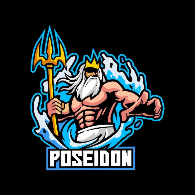 Vector poseidon mythologie water oceaan zeus romeinse baard