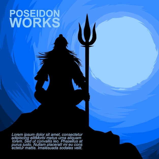 ベクトル poseidon workspostersilhouette背景